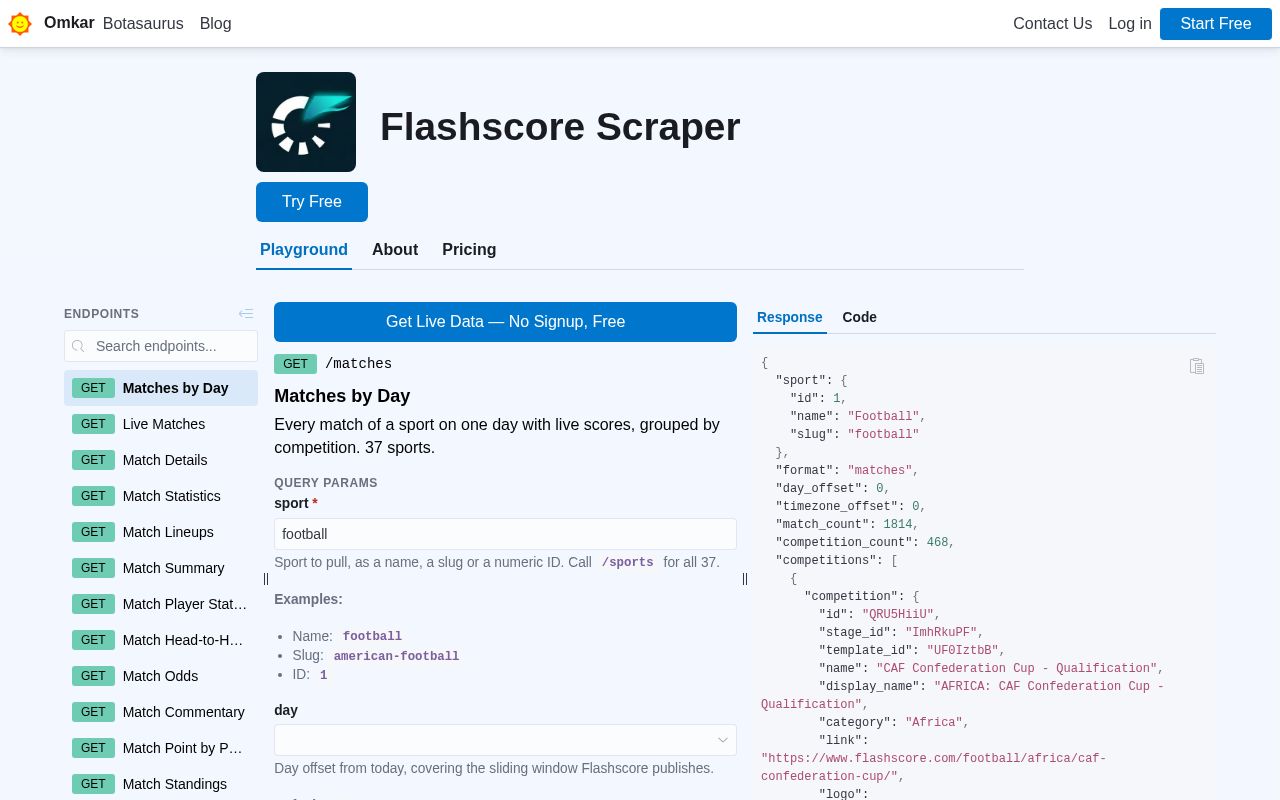 Preview of Flashscore Scraper