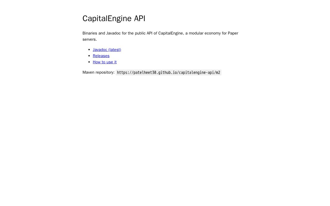 Preview of CapitalEngine API