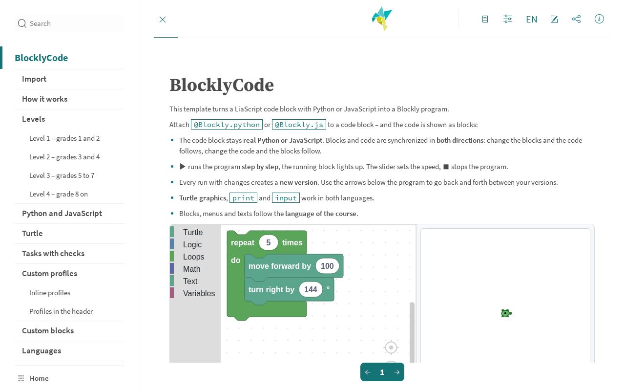 Preview of BlocklyCode