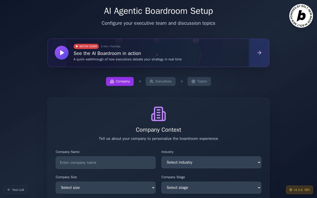 Preview of Agentic Boardroom - Next-Gen Executive Decision Making