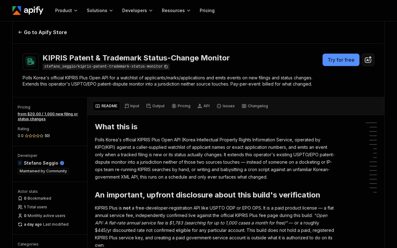 Preview of Kipris Patent Trademark Status Monitor