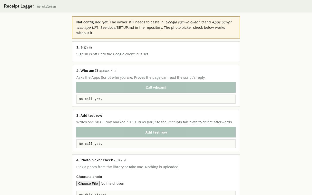 Preview of Receipt Logger