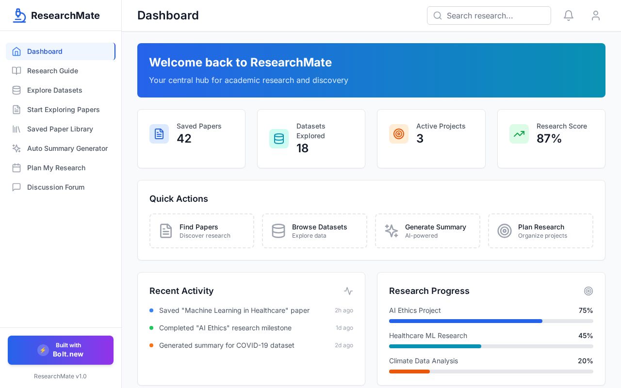 Preview of ResearchMate