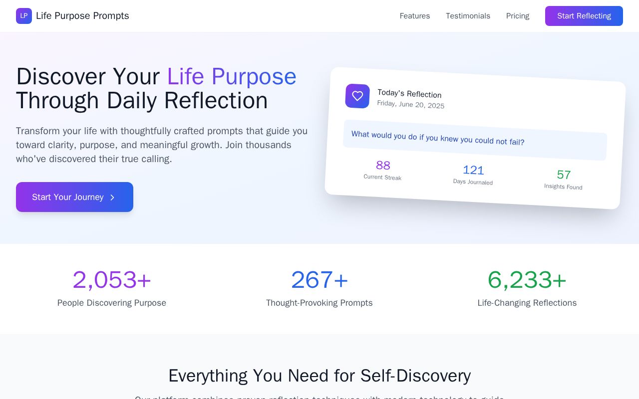 Preview of Life Purpose Prompts