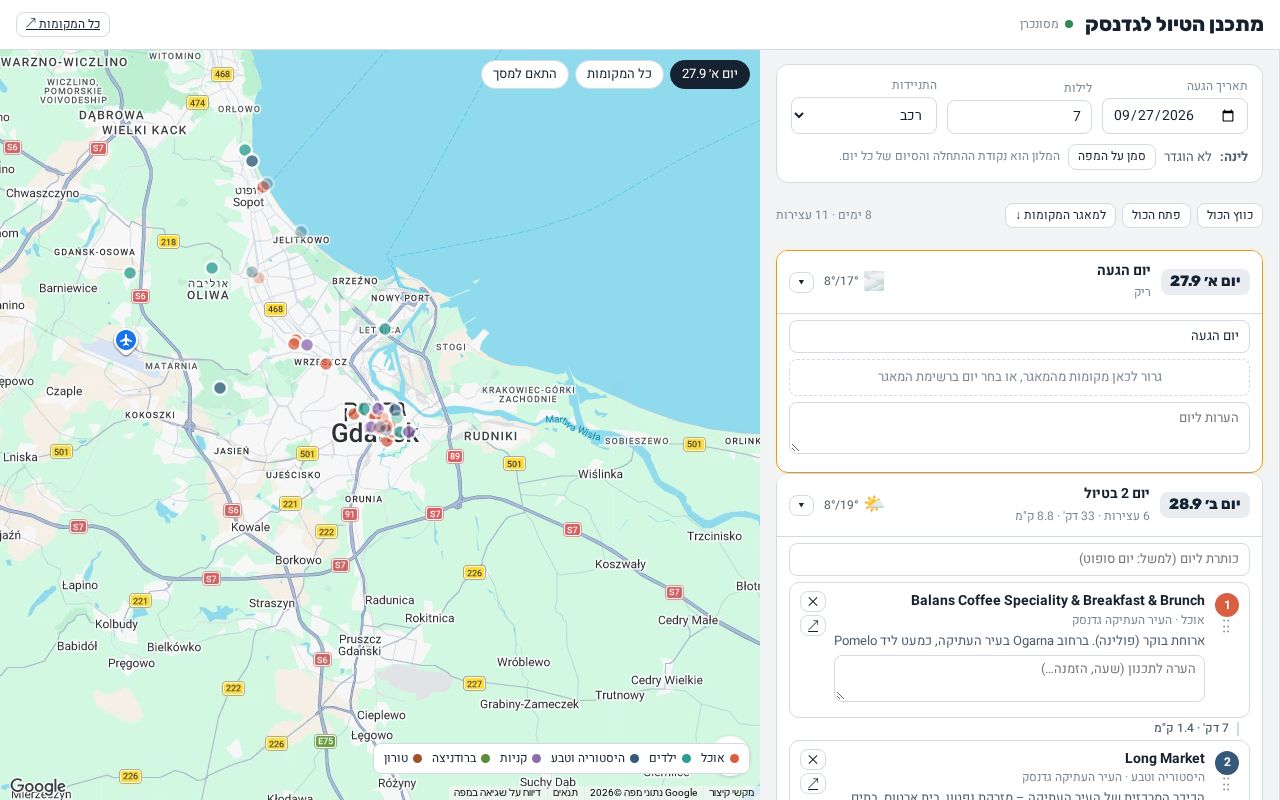 Preview of Gdansk Trip Map