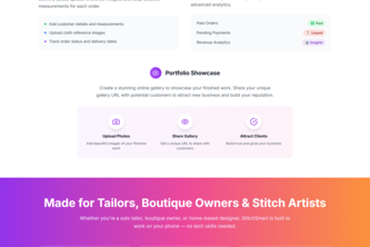 Preview of StitchSmart – Smart Stitching Companion for Tailors