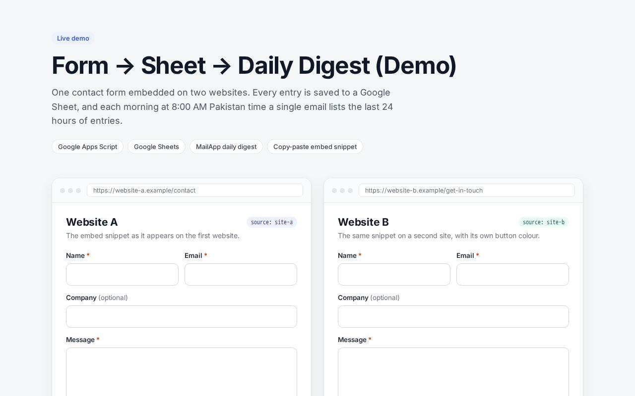 Preview of Form Digest Demo