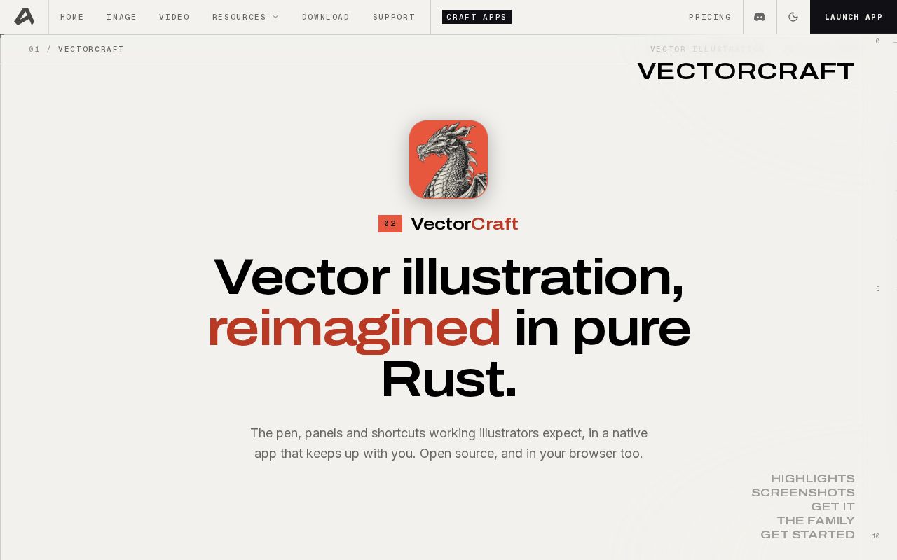 Preview of VectorCraft: Vector illustration, reimagined in pure Rust.