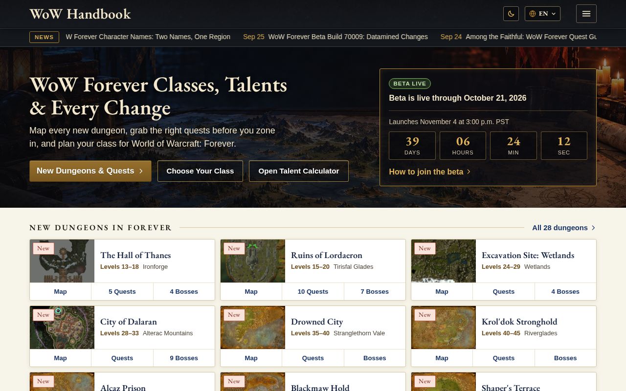 Preview of WowHandbookAddon