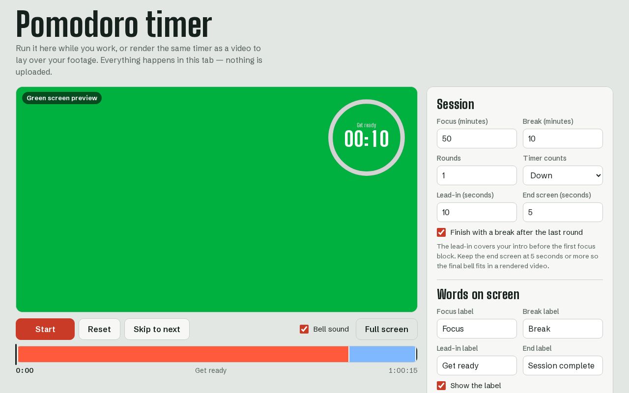 Preview of Pomodoro Overlay