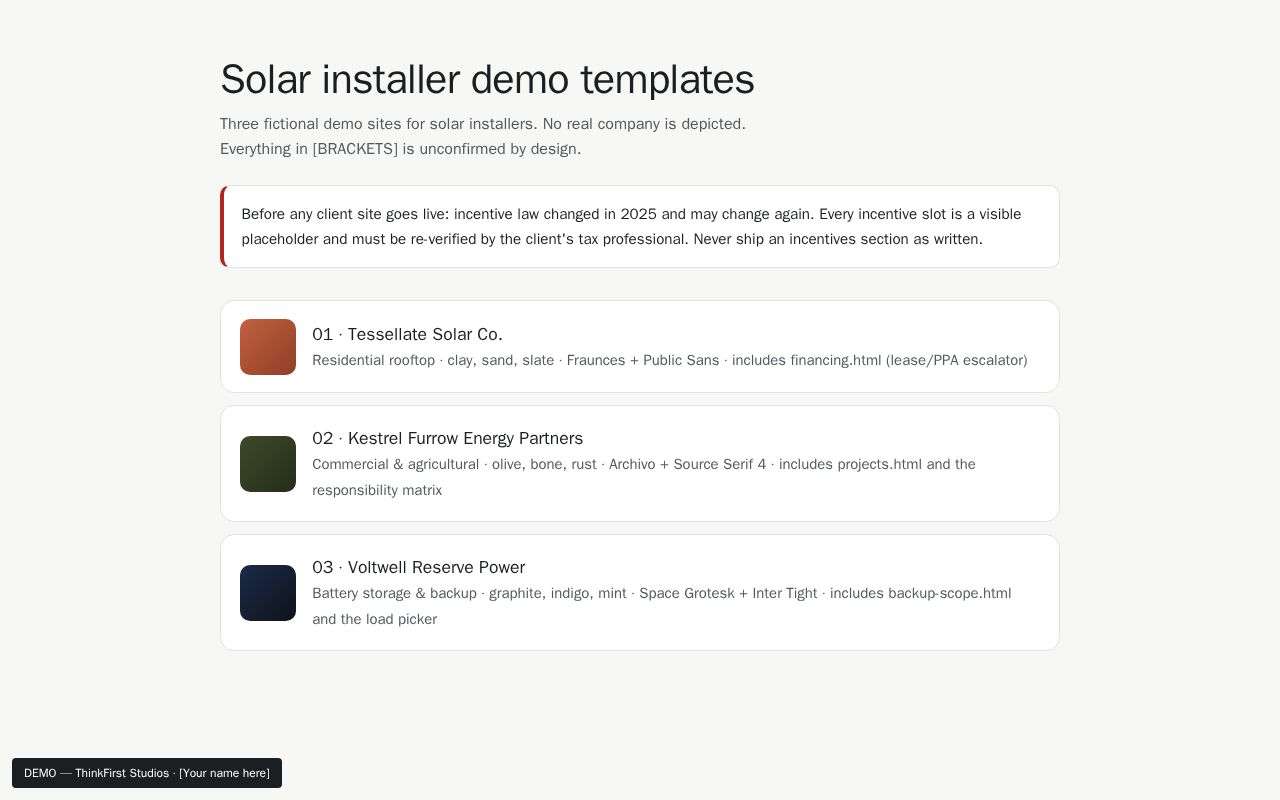 Preview of Solar Demos