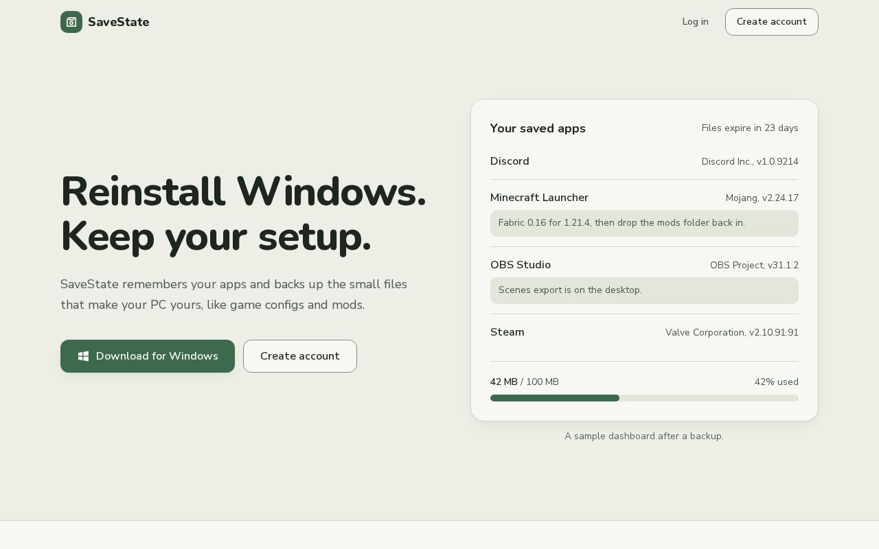 Preview of SaveState