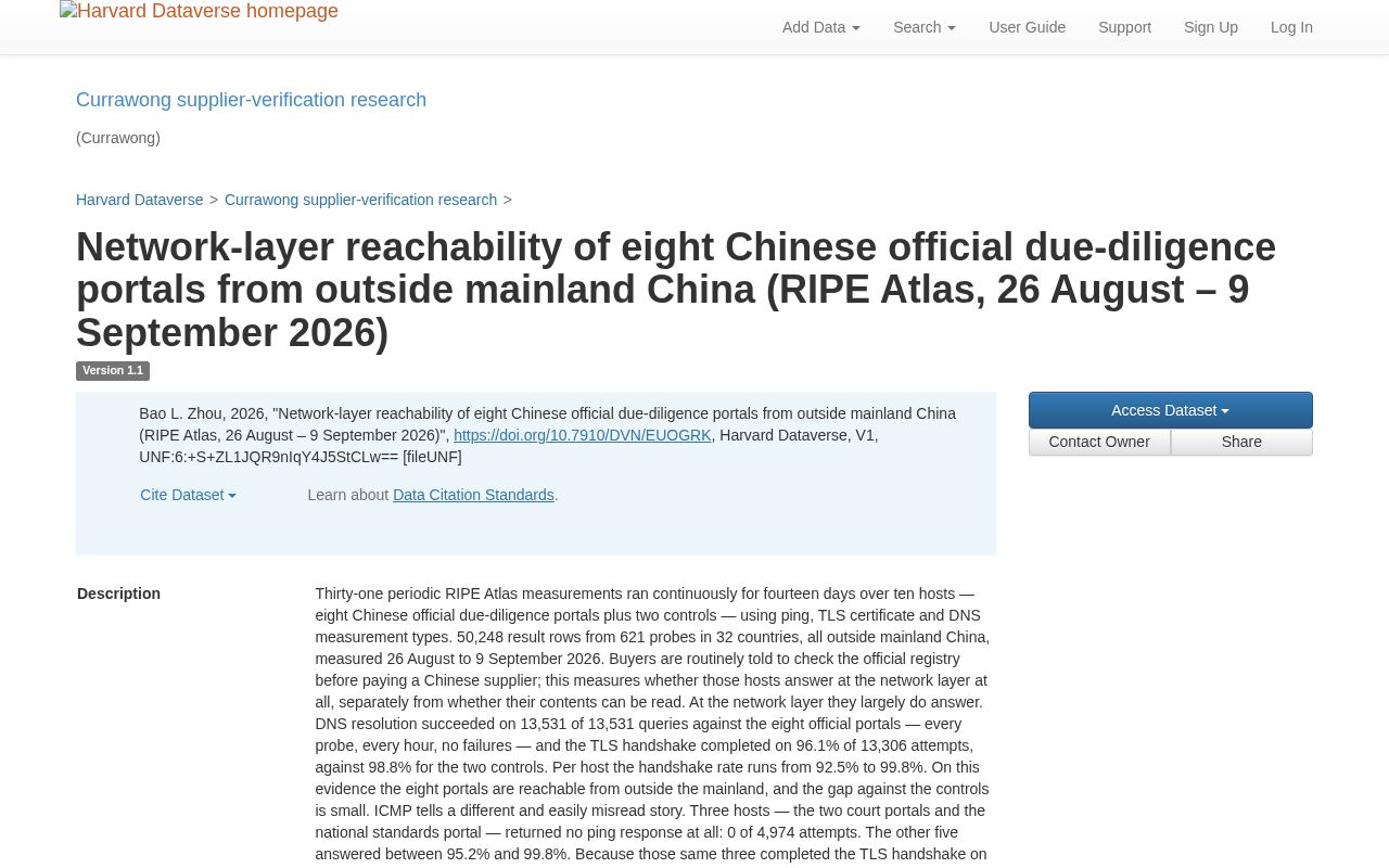 Preview of China Portal Reachability