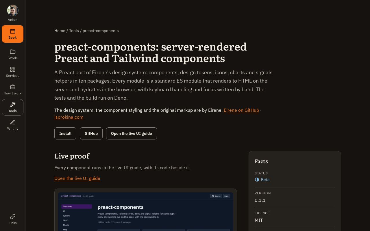 Preview of Preact Components