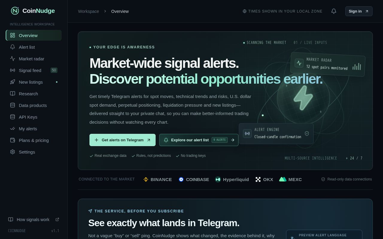 Preview of Coinnudge Research Data Api