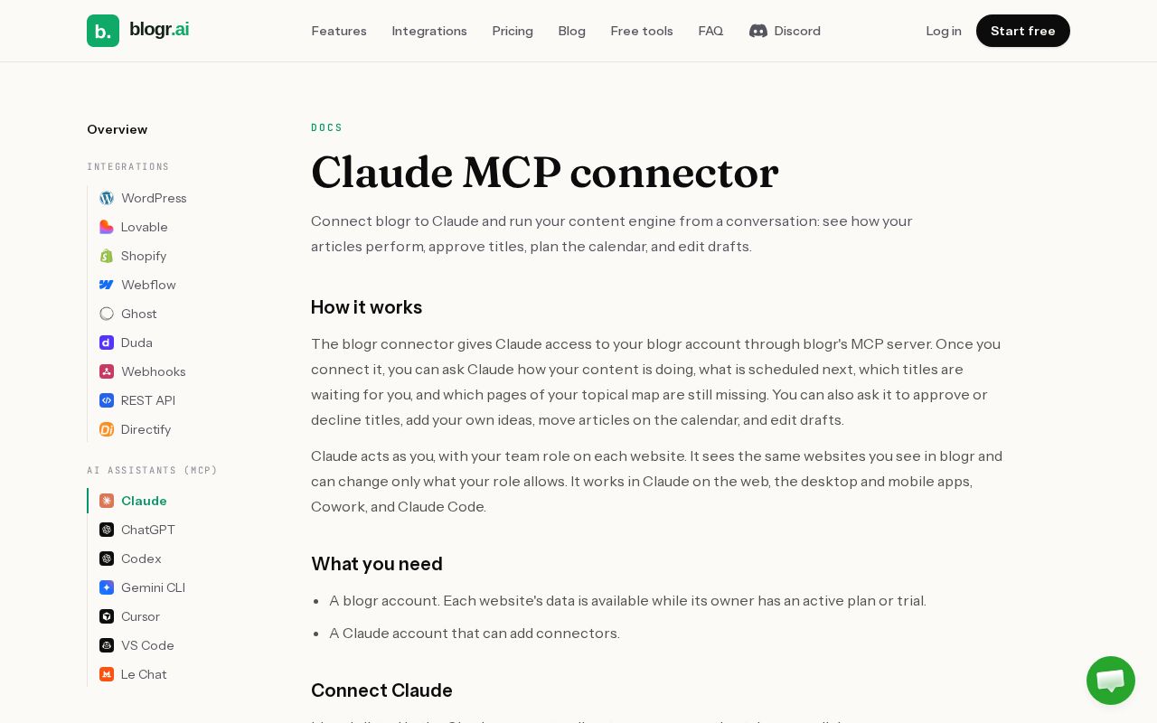 Preview of Claude MCP connector