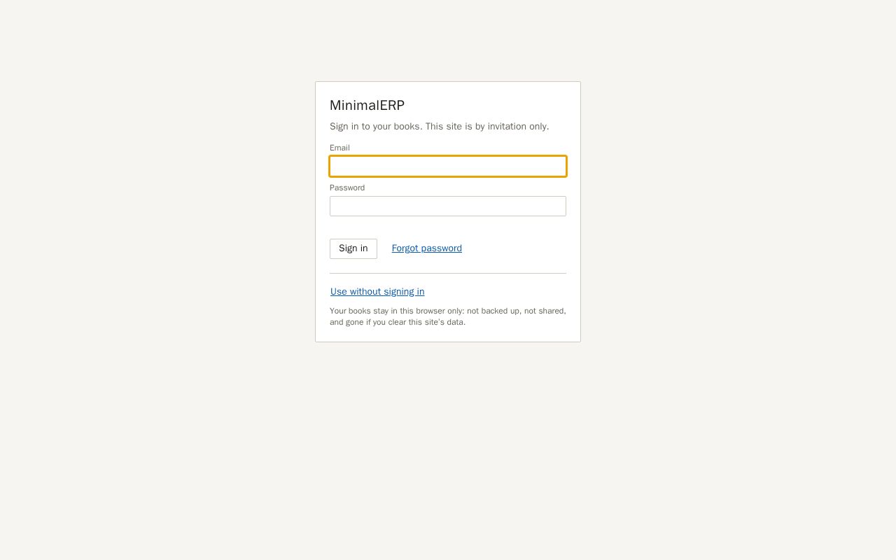 Preview of MinimalERP
