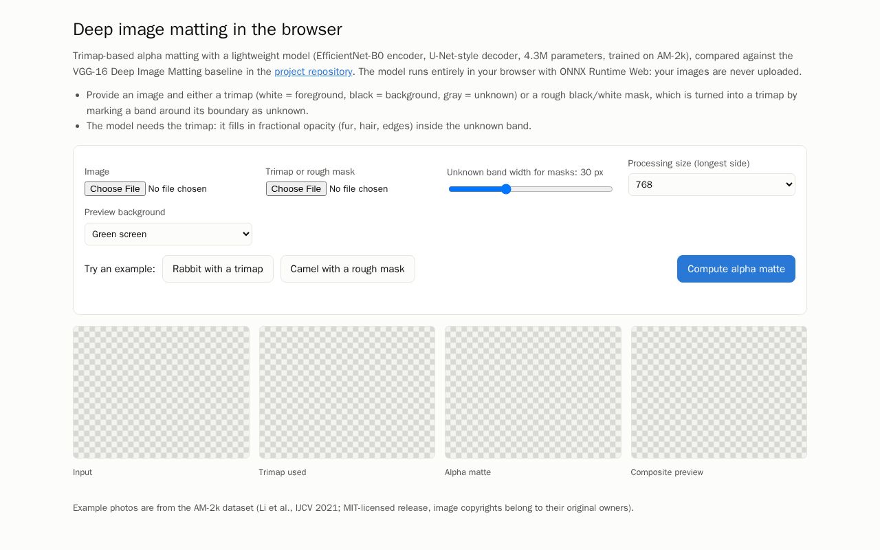 Preview of Lightweight Deep Image Matting