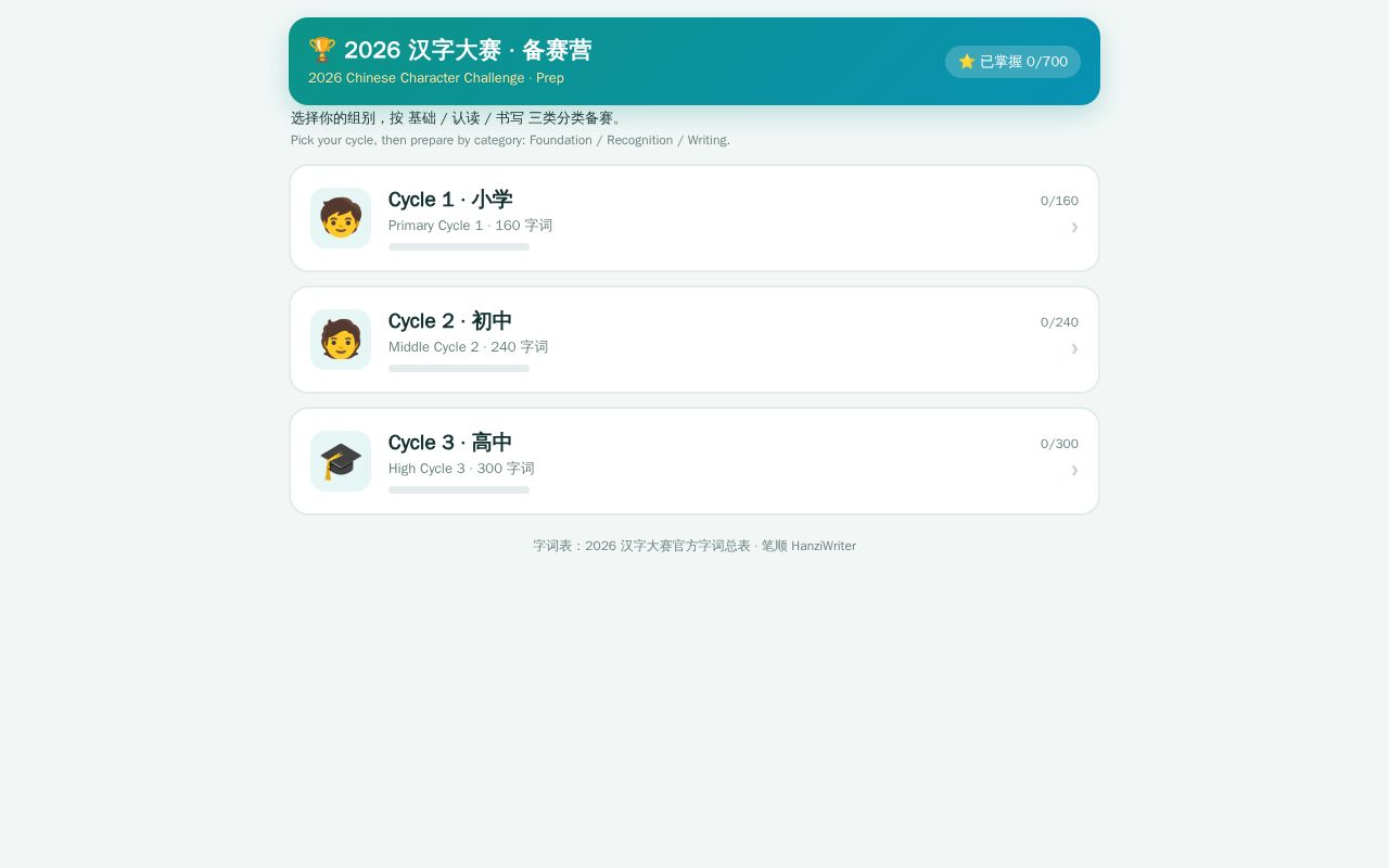 Preview of Hanzi Competition 2026