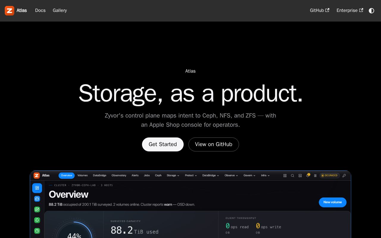 Preview of Atlas — Zyvor storage control plane