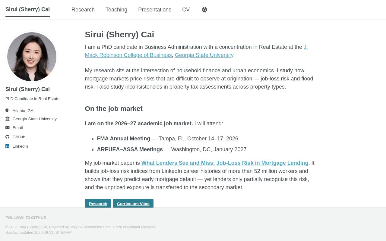 Preview of Siruisherrycai Github Io
