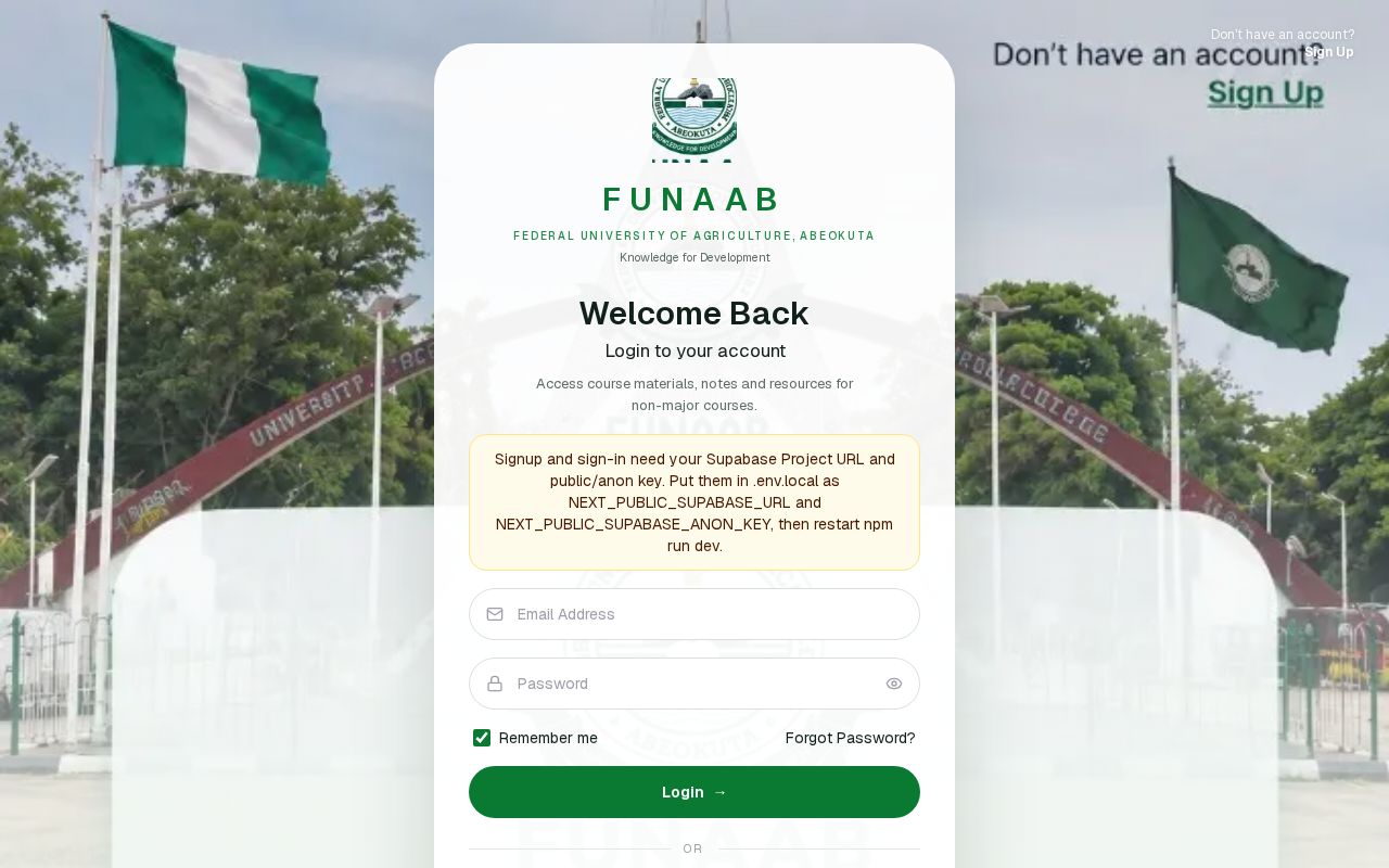 Preview of Funaab Agric Student