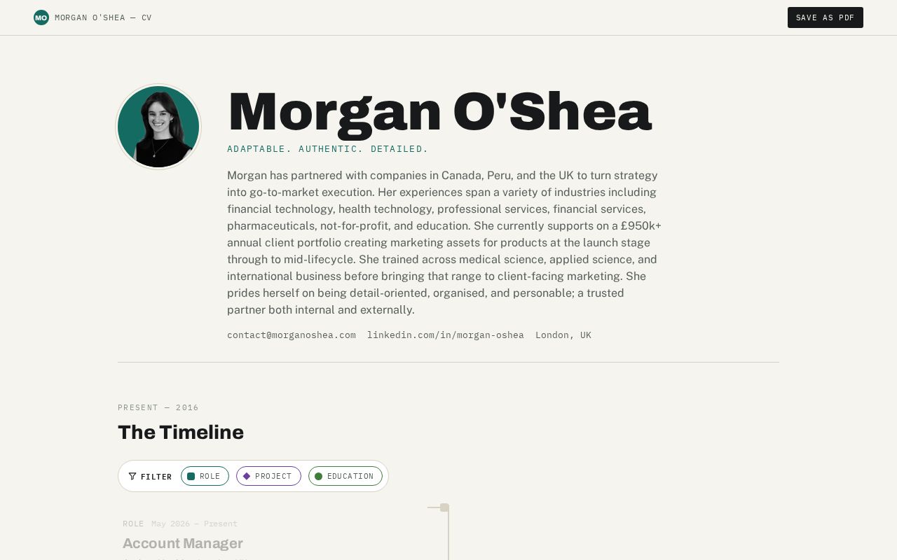 Preview of Morgan Oshea Cv