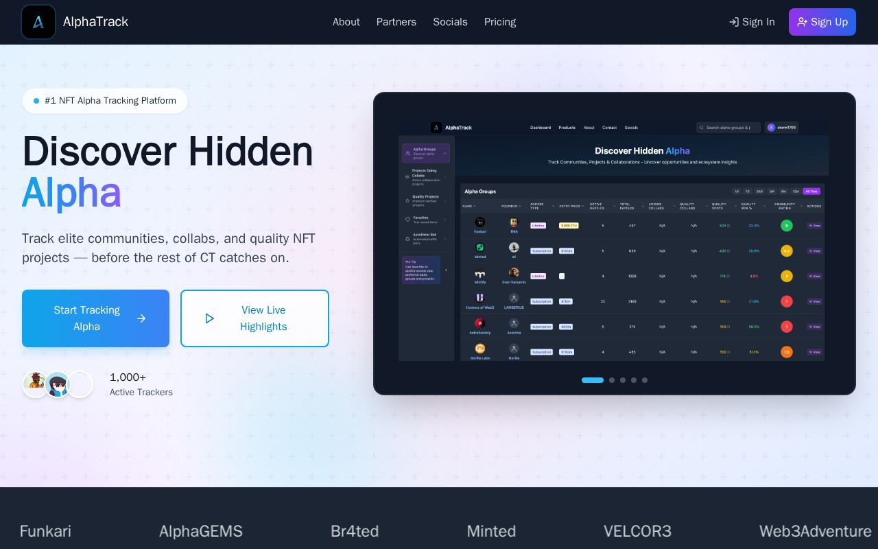 Preview of AlphaTrack: Collaboration Intelligence AlphaGroup Discovery