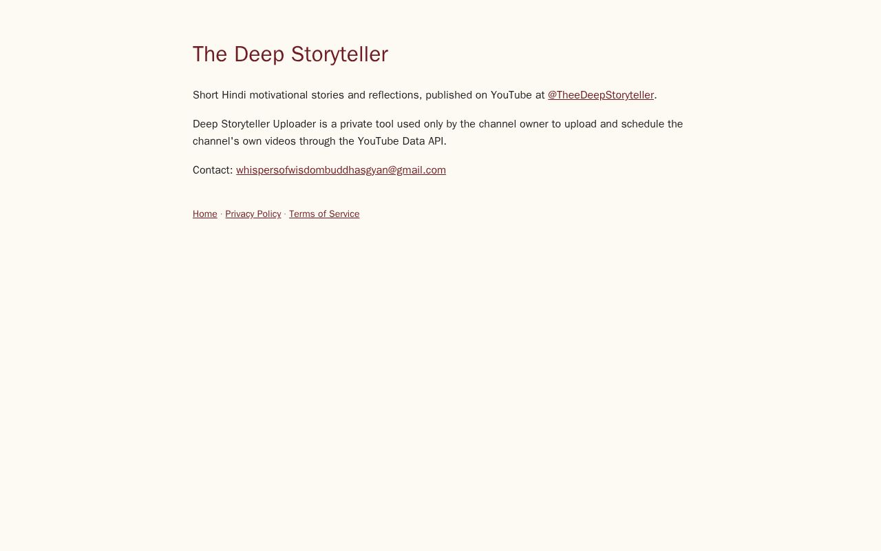 Preview of Deep Storyteller Site