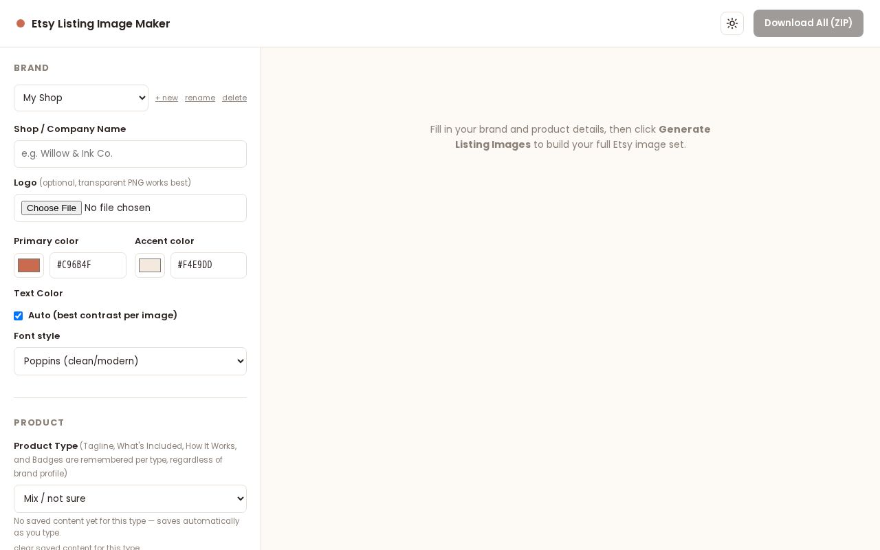 Preview of app that creates listing images for Etsy