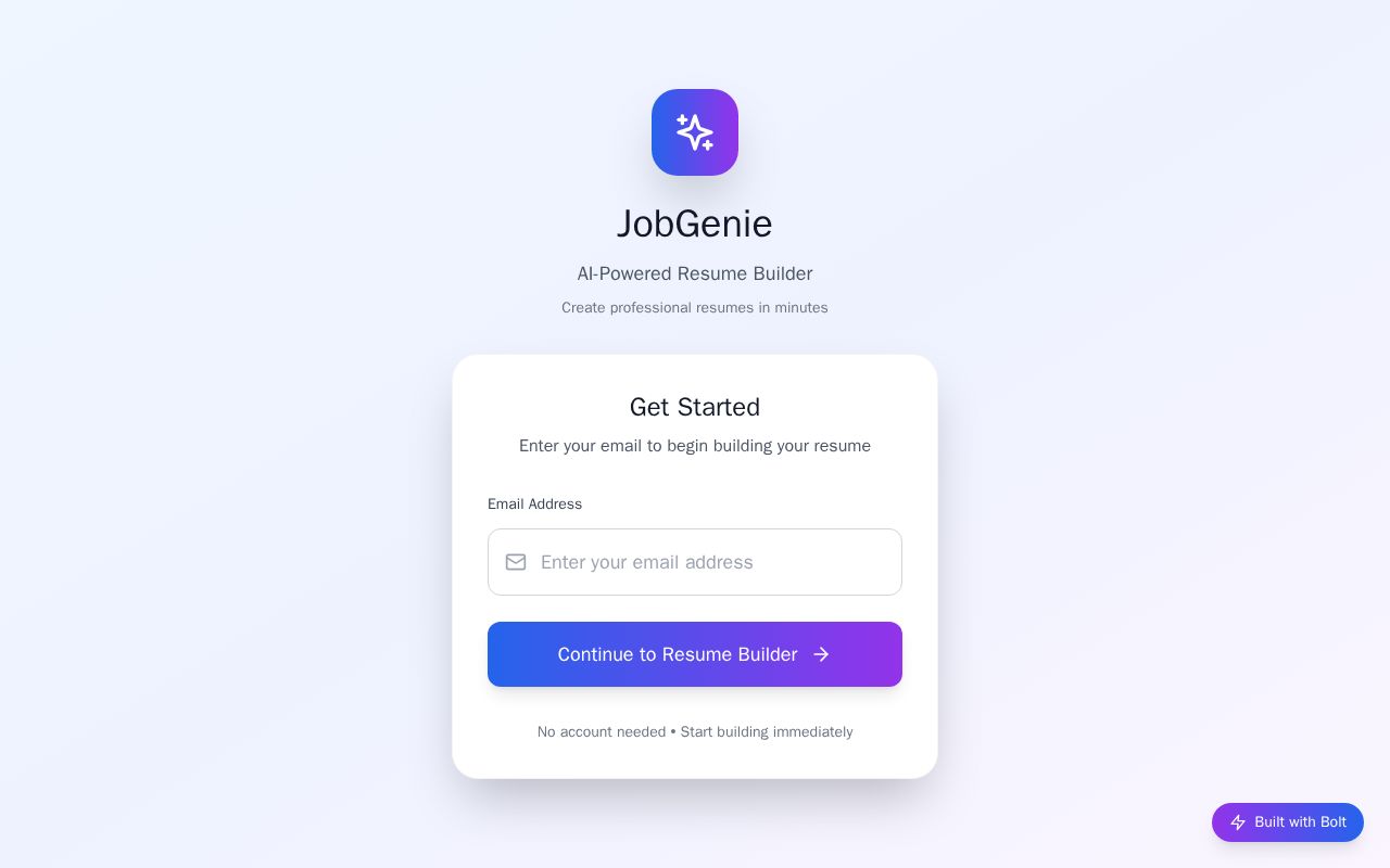 Preview of JobGenie – AI-Powered Resume + Job Pitch Generator