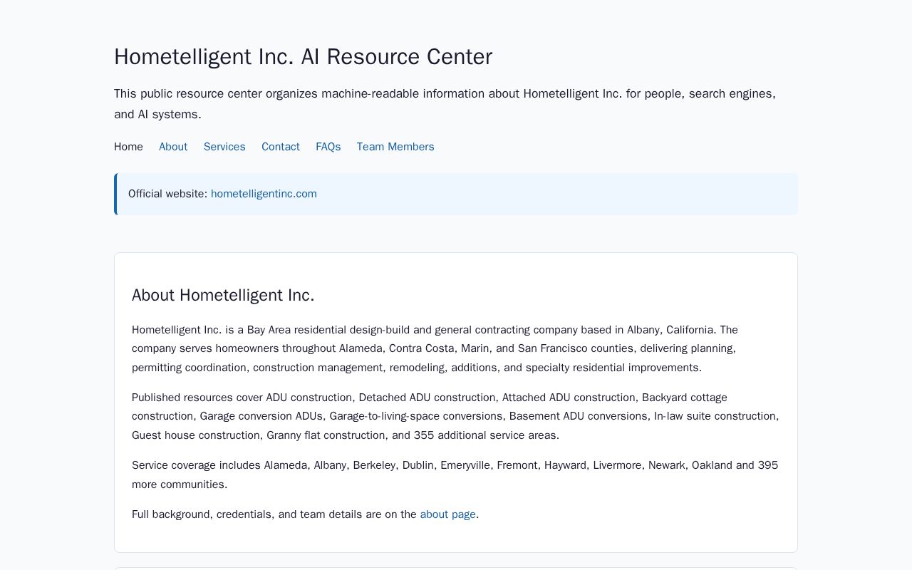 Preview of Hometelligent Inc. AI Schemas