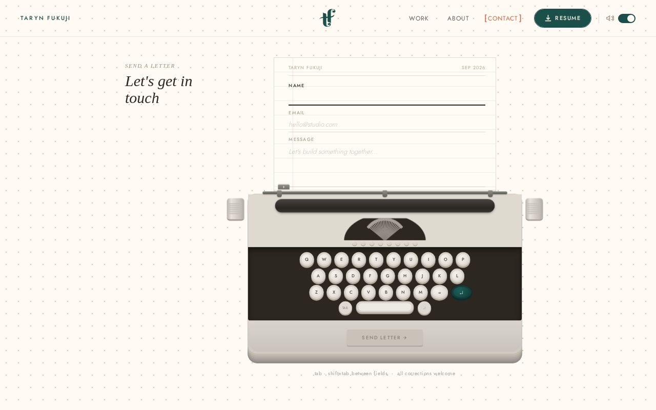 Preview of Typewriter contact form