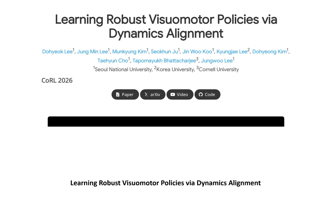 Preview of Learning Robust Visuomotor Policies via Dynamics Alignment