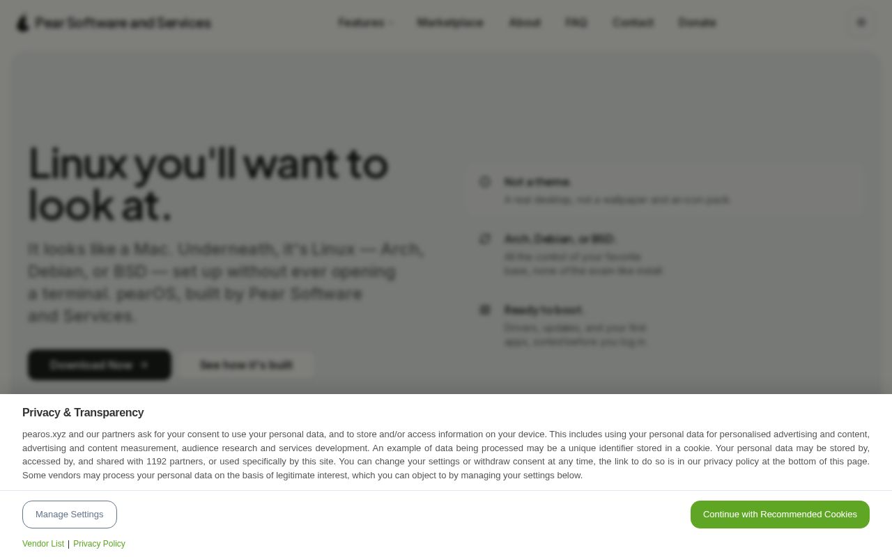 Preview of Pear Software and Services web portal
