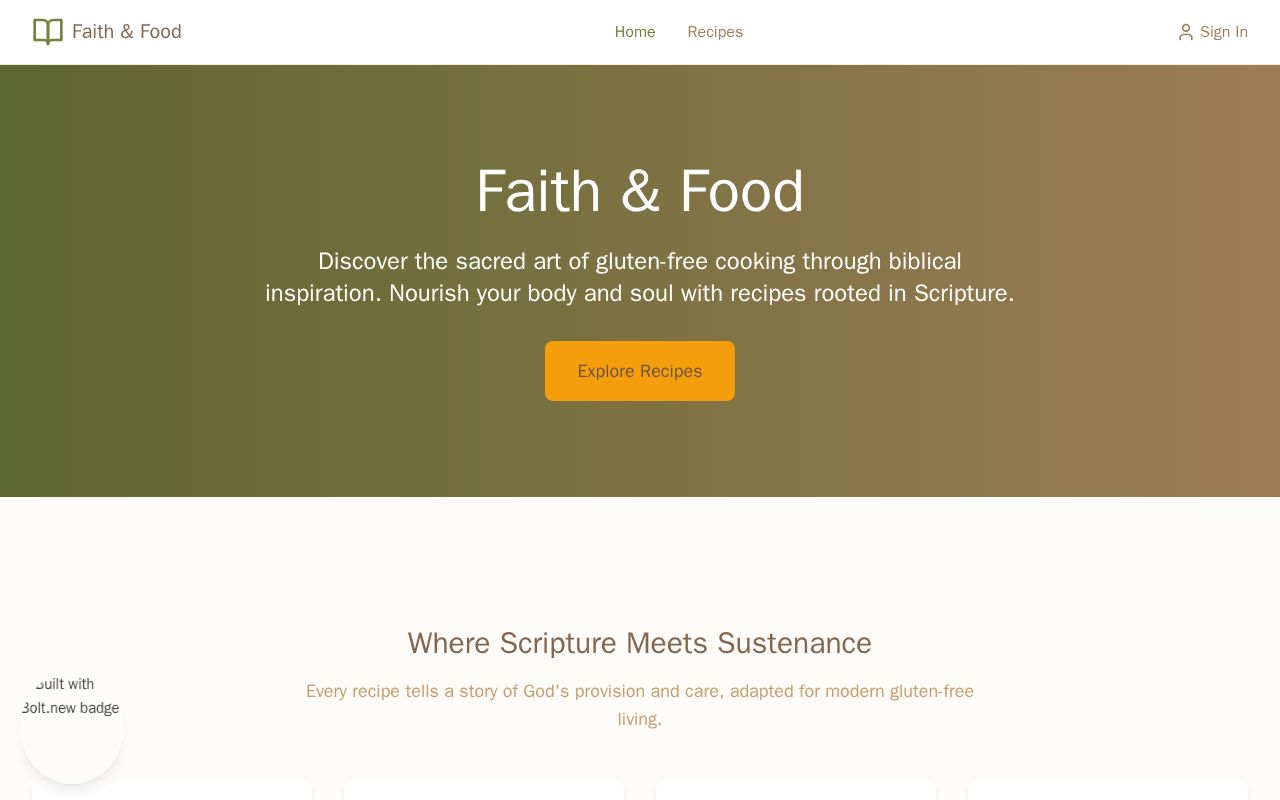 Preview of Faith & Food: Bible-Based Gluten-Free Recipes