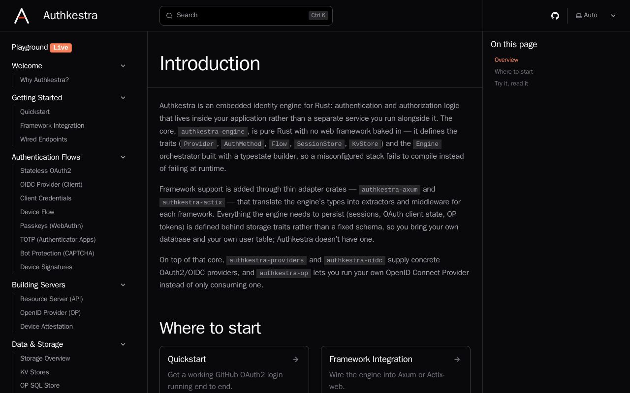 Preview of Authkestra Docs