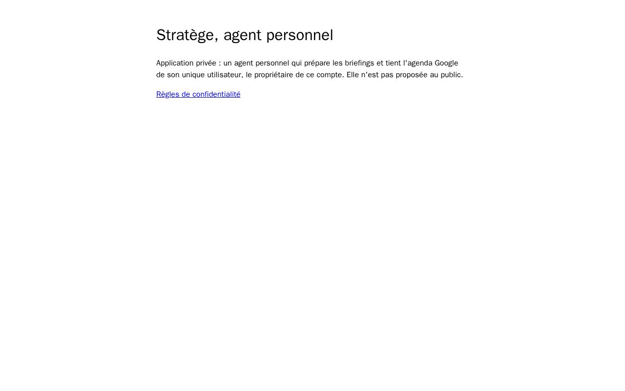 Preview of Stratège, agent personnel