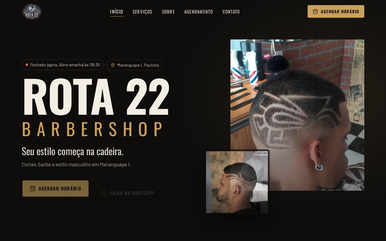 Preview of Rota22 Barbershop Site