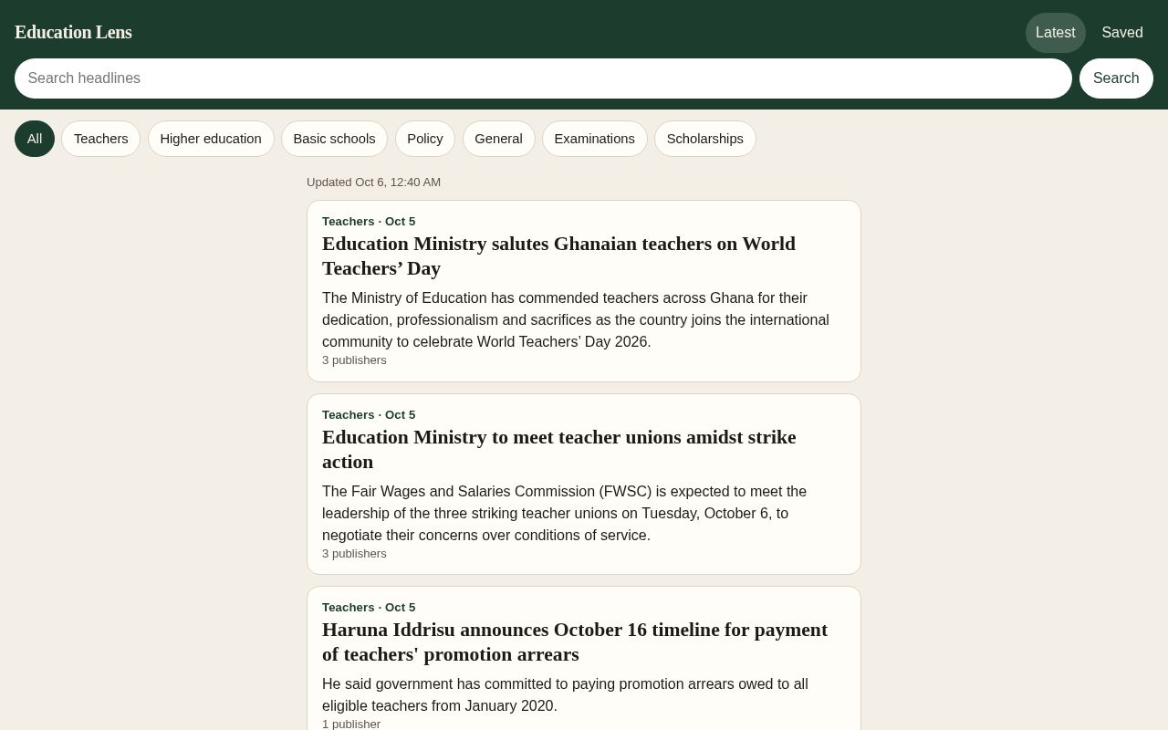 Preview of Education Lens