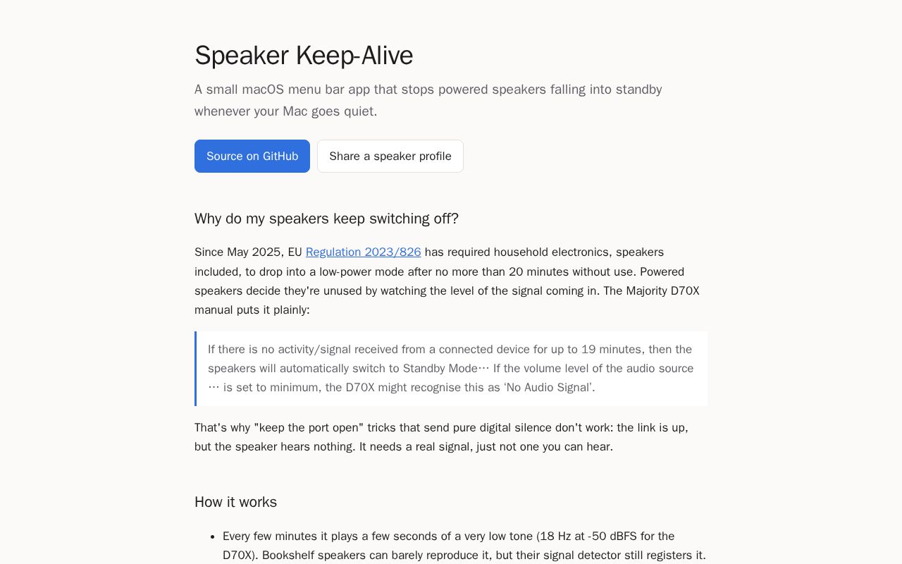 Preview of Mac Audio Keep Alive
