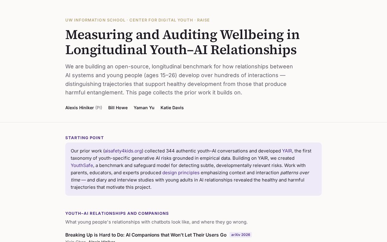 Preview of Youth–AI Relationships