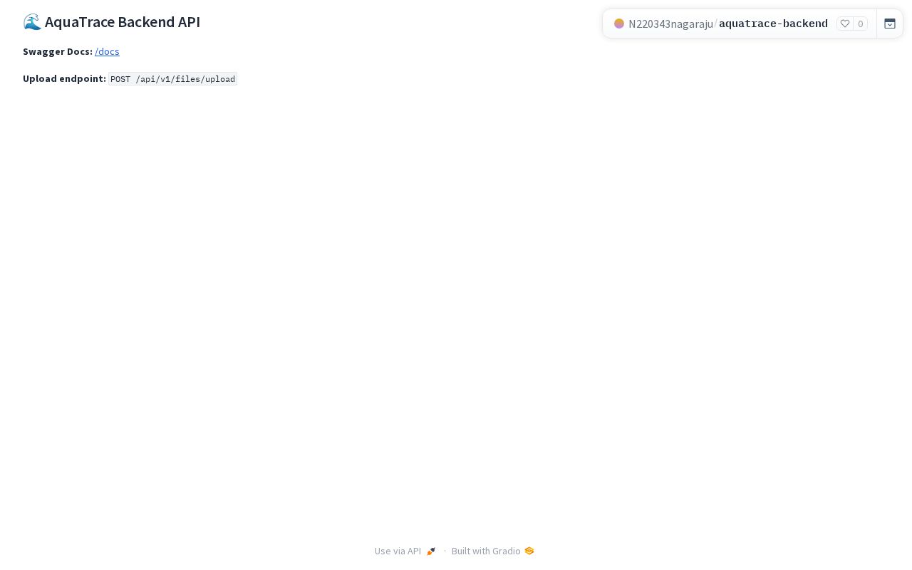 Preview of AquaTrace Backend
