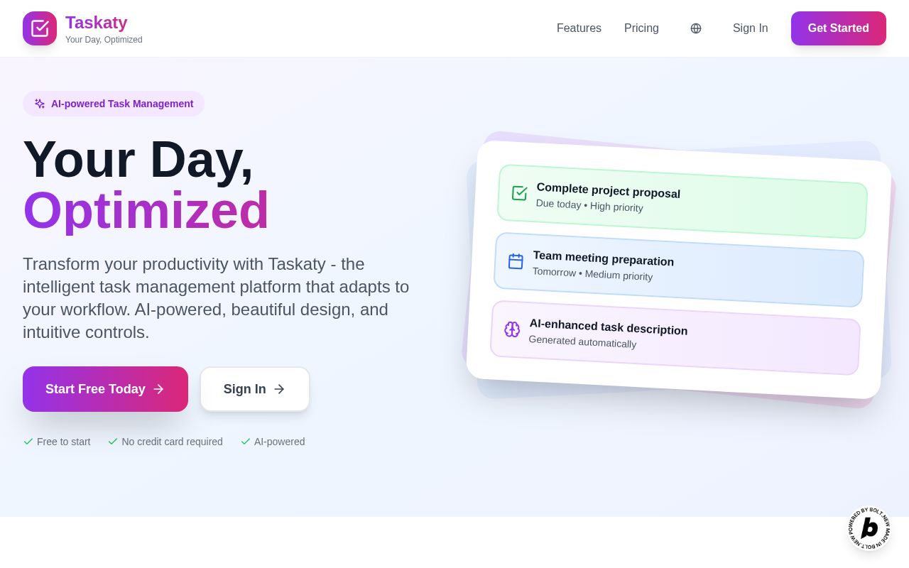 Preview of TaskatyApp