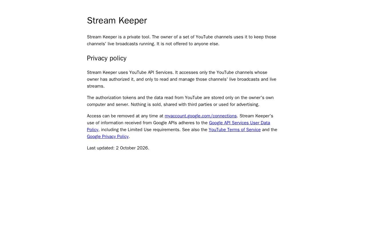 Preview of Stream Keeper