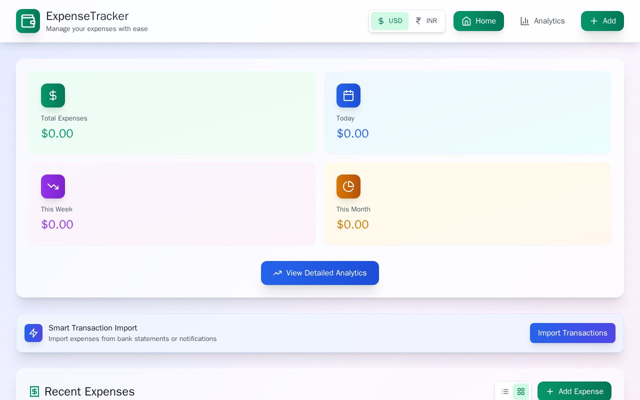 Preview of Expense Tracker Web App