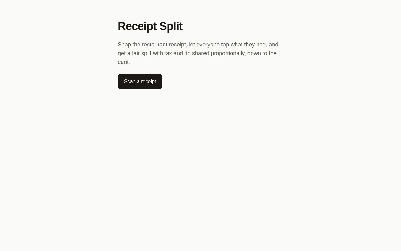 Preview of Receipt Split