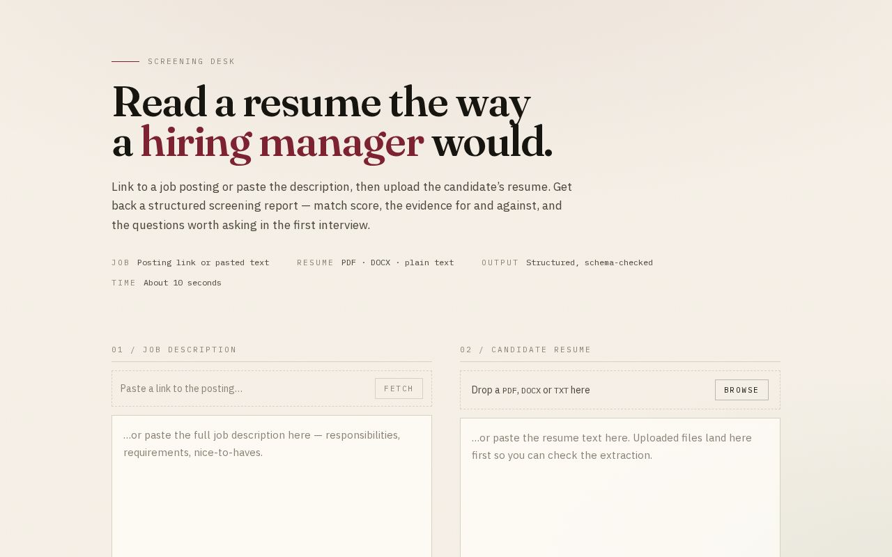 Preview of AI Resume Screener