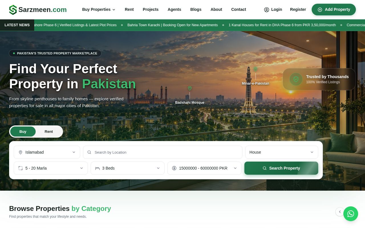 Preview of Sarzmeen Frontend