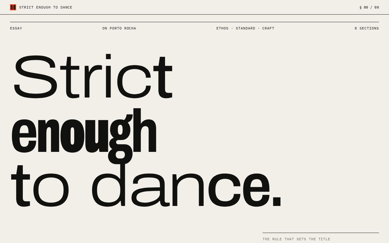 Preview of Strict Enough to Dance